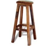 Classic Antique Bar Stool - Solid Reclaimed Wood - 30 x 75cm