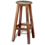 Classic Antique Bar Stool - Solid Reclaimed Wood - 30 x 75cm