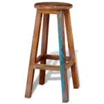 Classic Antique Bar Stool - Solid Reclaimed Wood - 30 x 75cm