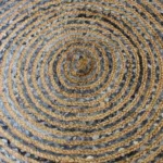 Round Jute and Recycled Denim Rug - 120cm