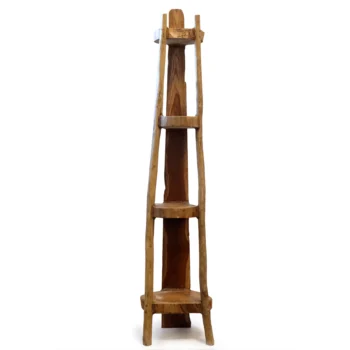 Natural Teak Corner Unit - 4 Shelves - 135cm