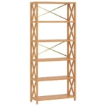 6 Tier Shelf - Solid Oak Wood - 80 x 30 x 181cm