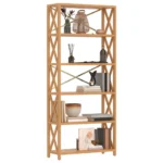 6 Tier Shelf - Solid Oak Wood - 80 x 30 x 181cm