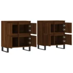 2 Sideboards - Engineered Wood - Brown Oak