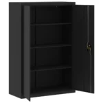 Metal Filing Cabinet - Black - 90 x 40 x 140cm