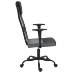 Height Adjustable Office Chair - Grey Mesh Fabric And Faux Leather