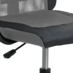 Height Adjustable Office Chair - Grey Mesh Fabric And Faux Leather