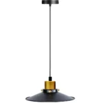 Retro Metal Pendant Light Shade - Lamp Holder And Ceiling Rose - Black