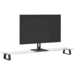 Monitor Stand - Tempered Glass and Metal - Black - 100 x 20 x 8cm