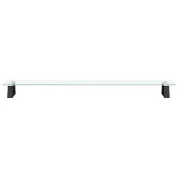 Monitor Stand - Tempered Glass and Metal - Black - 100 x 20 x 8cm