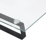 Monitor Stand - Tempered Glass and Metal - Black - 100 x 20 x 8cm