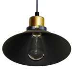 Retro Metal Pendant Light Shade - Lamp Holder And Ceiling Rose - Black