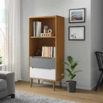 Bookcase MOLDE - Solid Wood Pine -Brown - 60 x 35 x 133.5cm