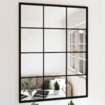 Black Squared Wall Mirror - Metal - 80 x 60cm