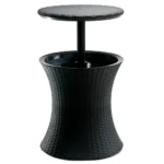 Rattan Anthracite Garden Drinks Cool Bar Table - 30L