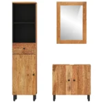 Bathroom Cabinet - 3 Piece Set - Acacia Wood