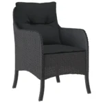 2 Black Poly Rattan Garden Chairs