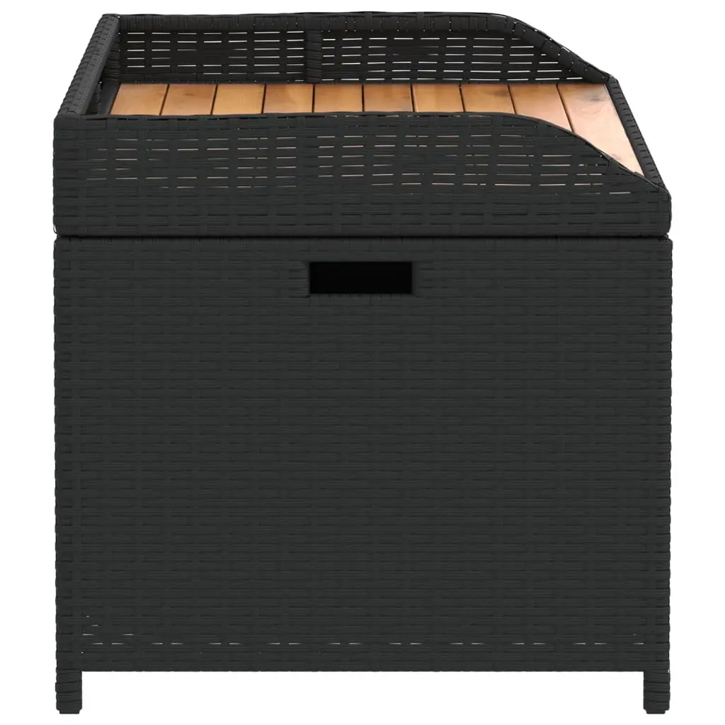 Rattan Storage Bench Black 100 x 50 x 52cm UK Furniture Decoration Handcrafted for Comfort