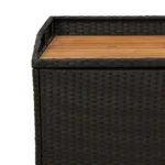 Rattan Storage Bench - Black - 100 x 50 x 52cm