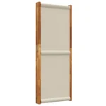 4 Panel Room Divider - Solid Acacia Wood - Light Grey - 280 x 180cm