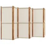 6-Panel Room Divider - Light Grey - 420 x 180cm