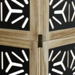 Room Divider 6 Panels - Brown and Black Solid Wood - Paulownia