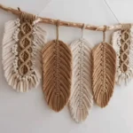 Handmade Boho Tapestry Wall Decoration - Hanging Leaf - 65 x 35cm