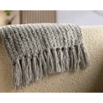 Grey Knitted Woolen Blanket - 130 x 220cm