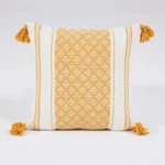 Woven Tassel Cushion Cover - Yellow And Red - 45 x 45cm