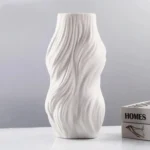 White Ethereal Wave Vase - Ceramic - 46cm