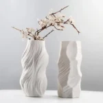 White Ethereal Wave Vase - Ceramic - 46cm