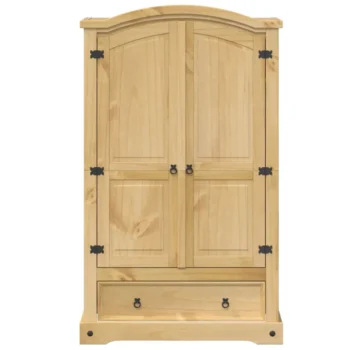 2 Door Wardrobe - Solid Pine Wood - 101 x 52 x1 70cm