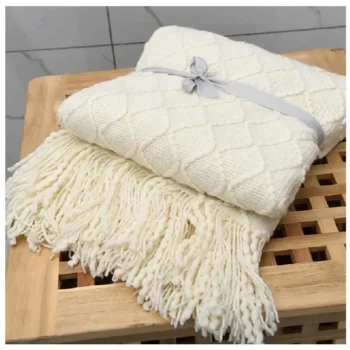 Knitted Decorative Blankets - Beige - 130 x 200cm