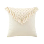 Tasseled Tufted Cushion Cover Natural - 45 x 45cm