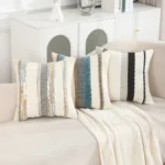 Boho Striped Chenille Throw Pillowcases - 45 x 45cm