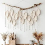 Handmade Macrame Wall Decoration - Hanging Leaf Tapestry - 80 x 60cm - 80x60cm