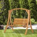 2 Seater Garden Swing Seat - Solid Pine Wood - 204 x 128 x 194cm