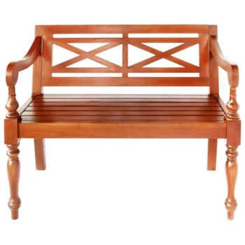 Classic Solid Mahogany Batavia Bench - Dark Brown - 98 x 50 x 82cm