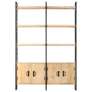 4 Tier Bookcase - Solid Mango Wood - 124 x 30 x 180cm