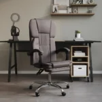 Reclining Office Chair - Grey Faux Leather