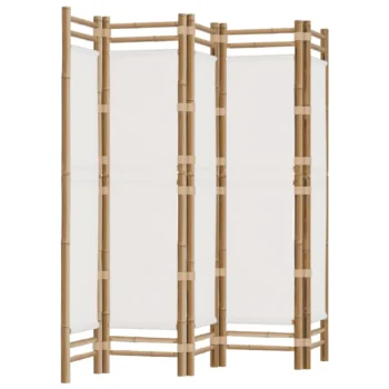 Bamboo and Canvas - 5 Panel Room Divider - 200 x 180cm