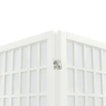 Folding 4 Panel Room Divider - Japanese Style - White - 160 x 170cm