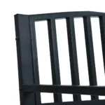 Stylish Black Steel Garden Bench - 125 x 53 x 82cm