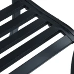 Stylish Black Steel Garden Bench - 125 x 53 x 82cm