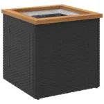 Poly Rattan Planter - Black - 40 x 40 x 40cm