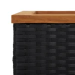 Poly Rattan Planter - Black - 40 x 40 x 40cm