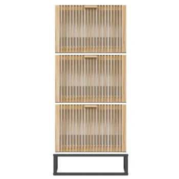 Shoe Cabinet - Solid pinewood And Engineered - White - 52 x 25 x 120cm