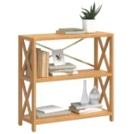 3-Tier Shelf - Solid Oak Wood - 80 x 30 x 78cm