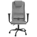 Height Adjustable Office Chair - Grey Mesh Fabric And Faux Leather