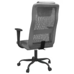 Height Adjustable Office Chair - Grey Mesh Fabric And Faux Leather